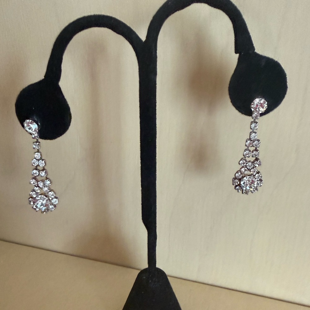 Cache Sparkling Silver Drop Earrings - image 7